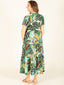 Pre-Order: Tropical Leaf Print V-Neck Maxi Dress