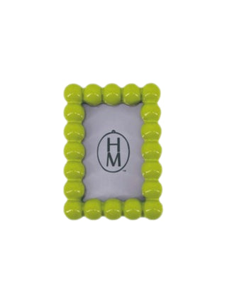 Resin Bubble Picture Frame Magnet Lime Rectangle