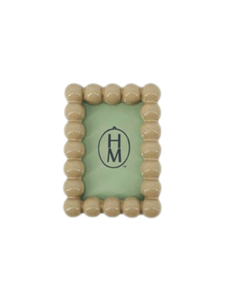 Resin Bubble Picture Frame Magnet Tan Rectangle