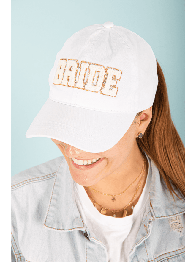 White and Gold Bride Hat