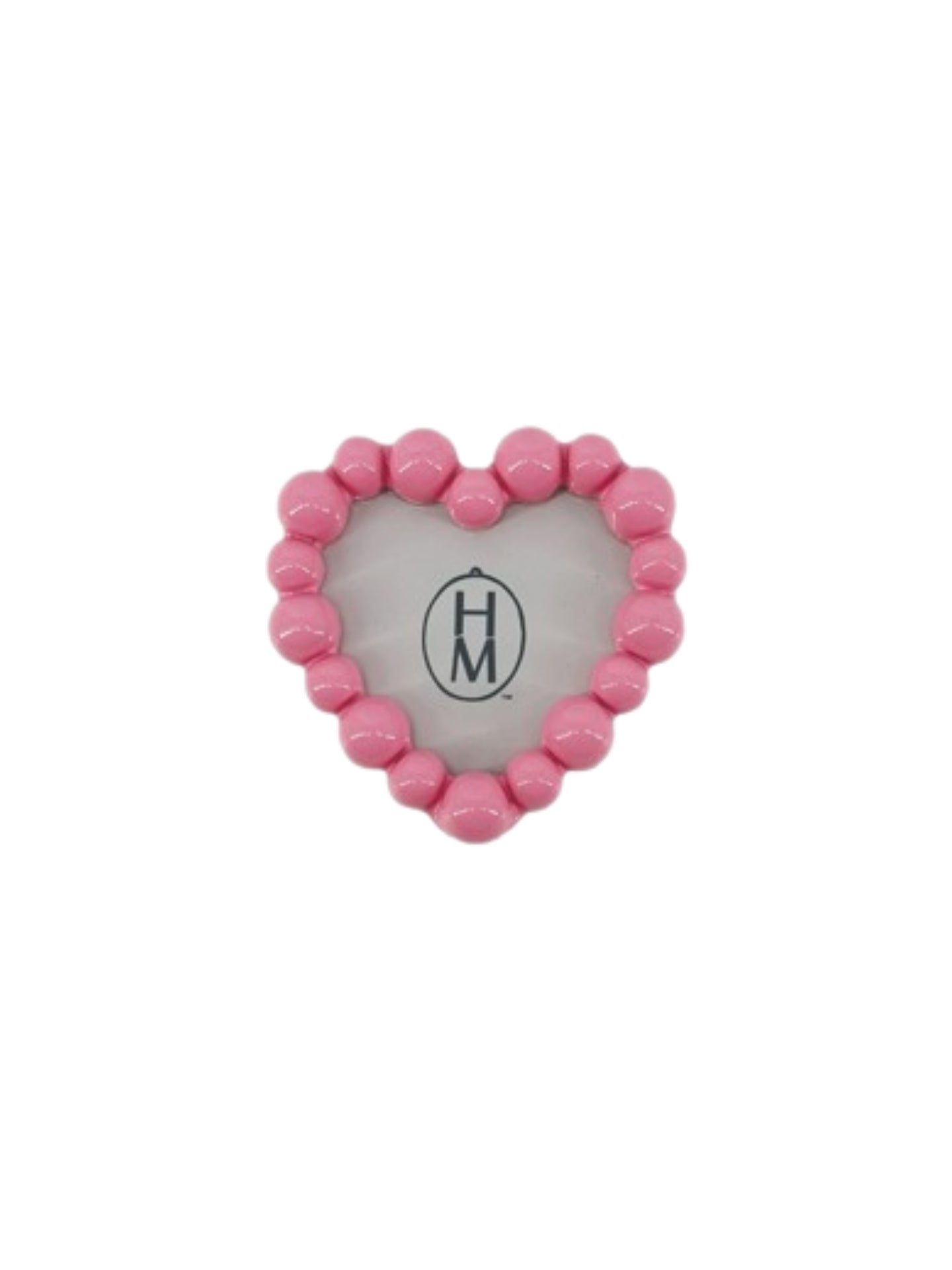 Resin Bubble Picture Frame Magnet Pink Heart