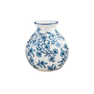 Cornflower Block Print Flower Vase