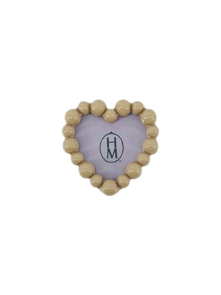 Resin Bubble Picture Frame Magnet Tan Heart