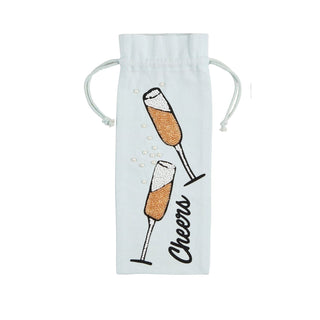 Beaded Wine Bags White Champagne