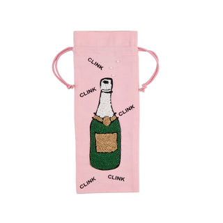 Beaded Wine Bags Pink Champagne