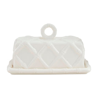 White Bamboo Butter Dish