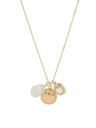 Gold & Pearl Charm Necklace