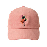 Embroidered Flowers Hat Pink