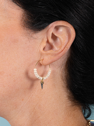 Sharks Tooth Earrings with Coconut Beads