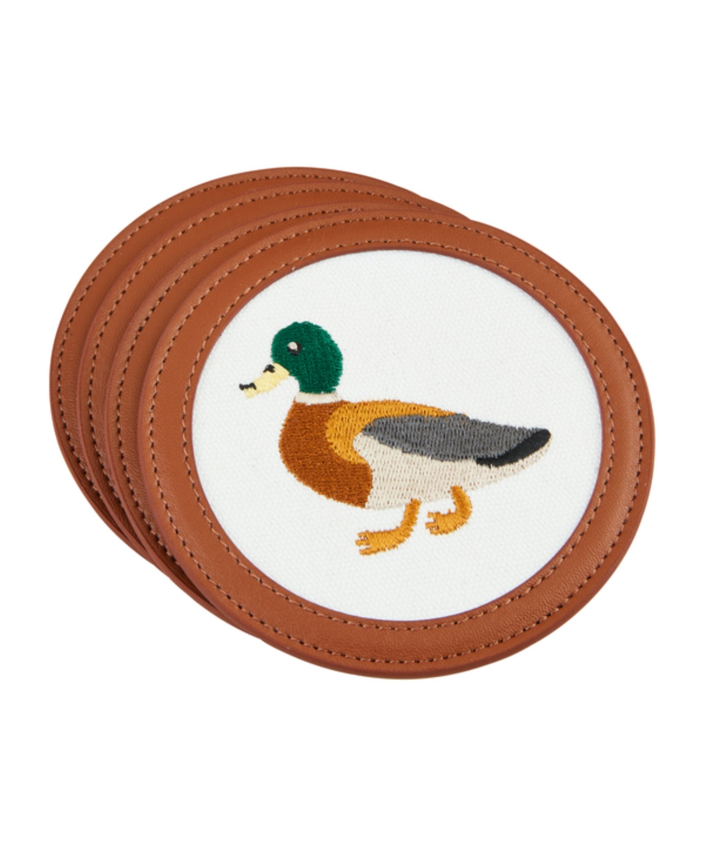 Embroidered Icon Coaster Set Duck