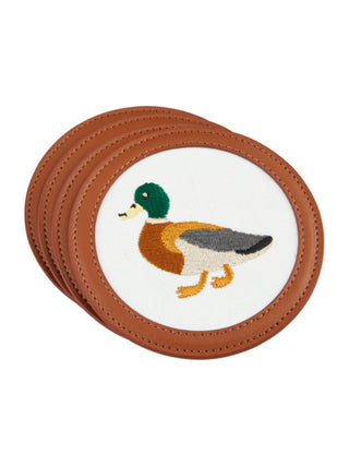 Embroidered Icon Coaster Set Duck