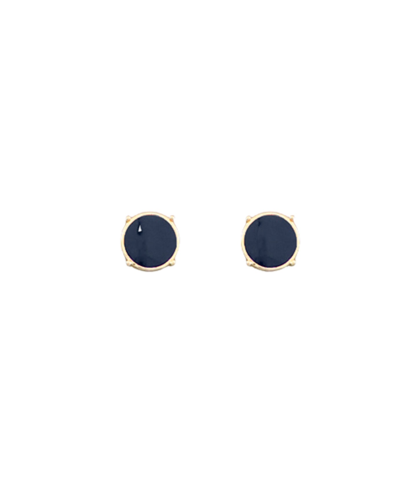 Color Circle Stud Earrings Navy