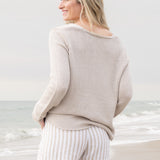 Beach V-Neck Sweater Beige