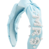 Bride Beaded Headband Blue
