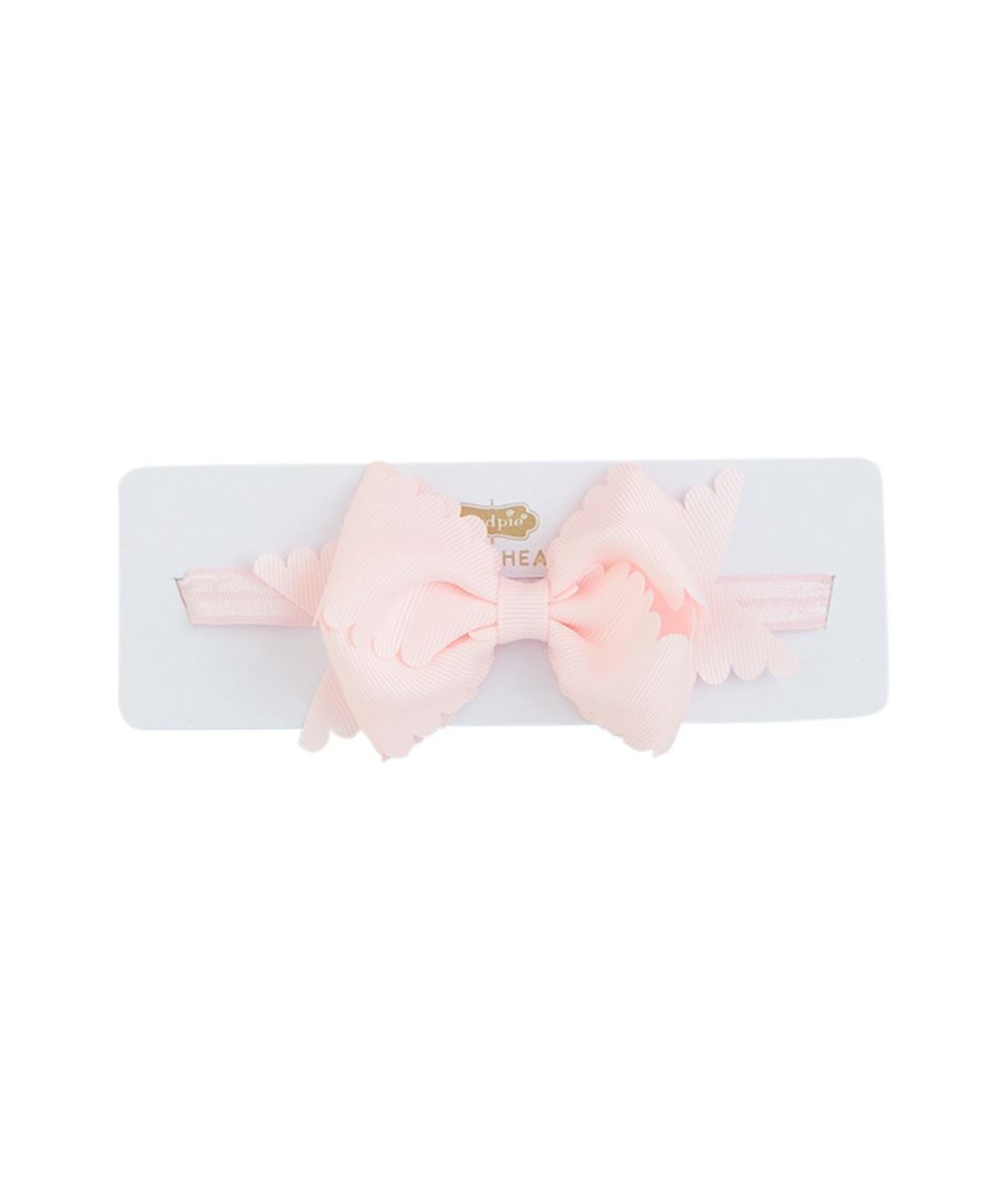 Scallop Bow Headband Light Pink