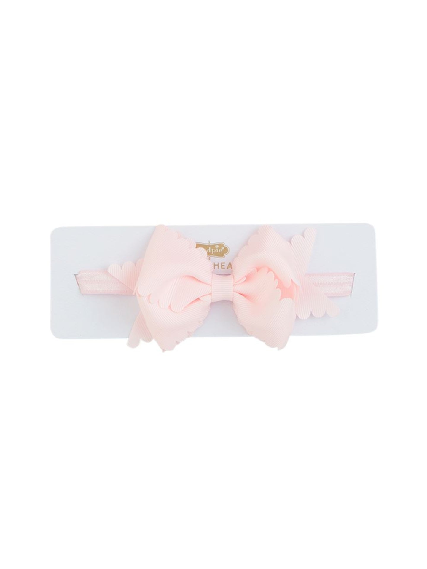 Scallop Bow Headband Light Pink