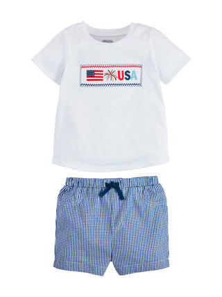 Flag Smocked Short Set