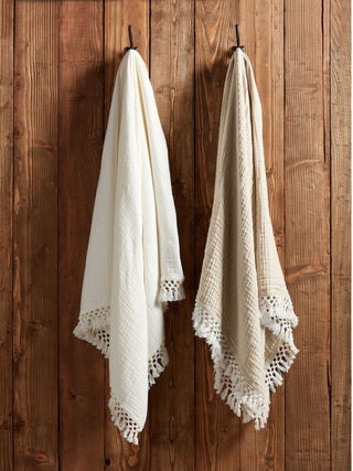 Macrame Muslin Throw