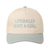 "Literally Just a Girl" Embroidered Hat Green