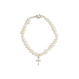 Dainty Cross Charm Bracelet Silver