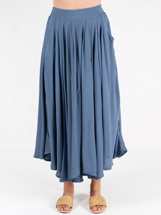 Woven Maxi Skirt Blue