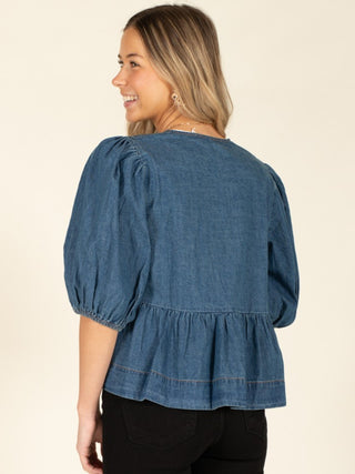 Tie Front Denim Shirt