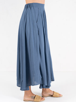 Woven Maxi Skirt Blue