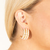 Pearl Lined Hoops