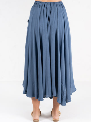 Woven Maxi Skirt Blue