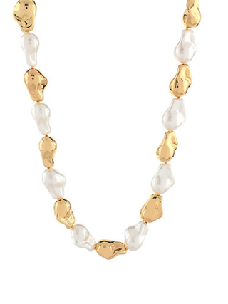 Organic Shape Pearl Necklace