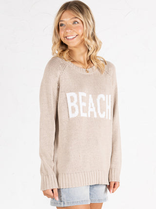 Beach Crewneck Sweater Khaki