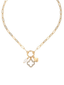 Open Clover Pearl Necklace