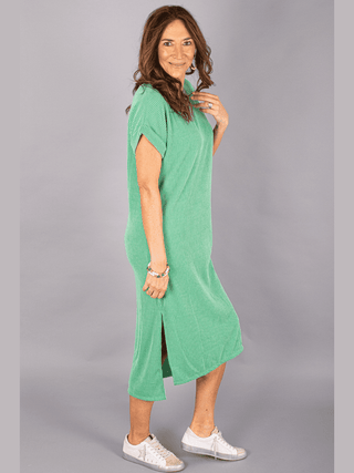 Ribbed Midi Shirt Dress