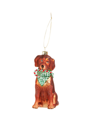Christmas Pup Ornament Candy Cane 