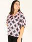 Short Sleeve V- Neck Print Blouse