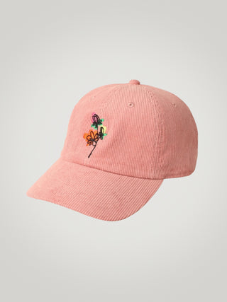 Embroidered Flowers Hat Pink