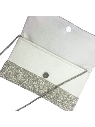 Silver Bride Beaded Clutch