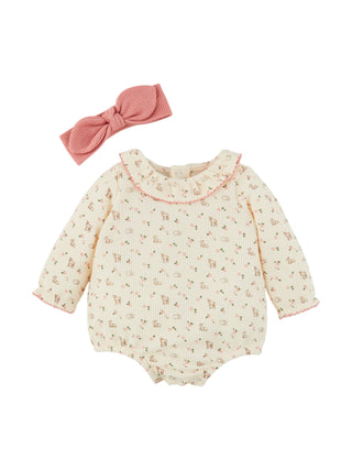 Ditsy Deer Romper & Headband