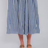 The Hampton Harbor Stripe Cotton Midi Dress