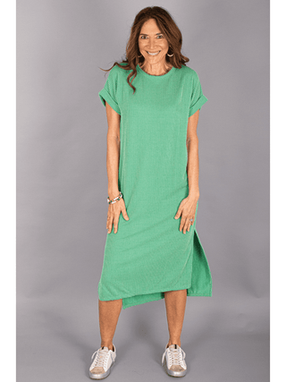 Ribbed Midi Shirt Dress