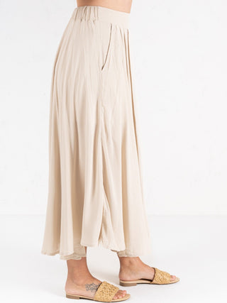Woven Maxi Skirt Beige