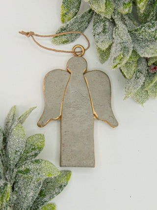 Angel Gold Concrete Ornament