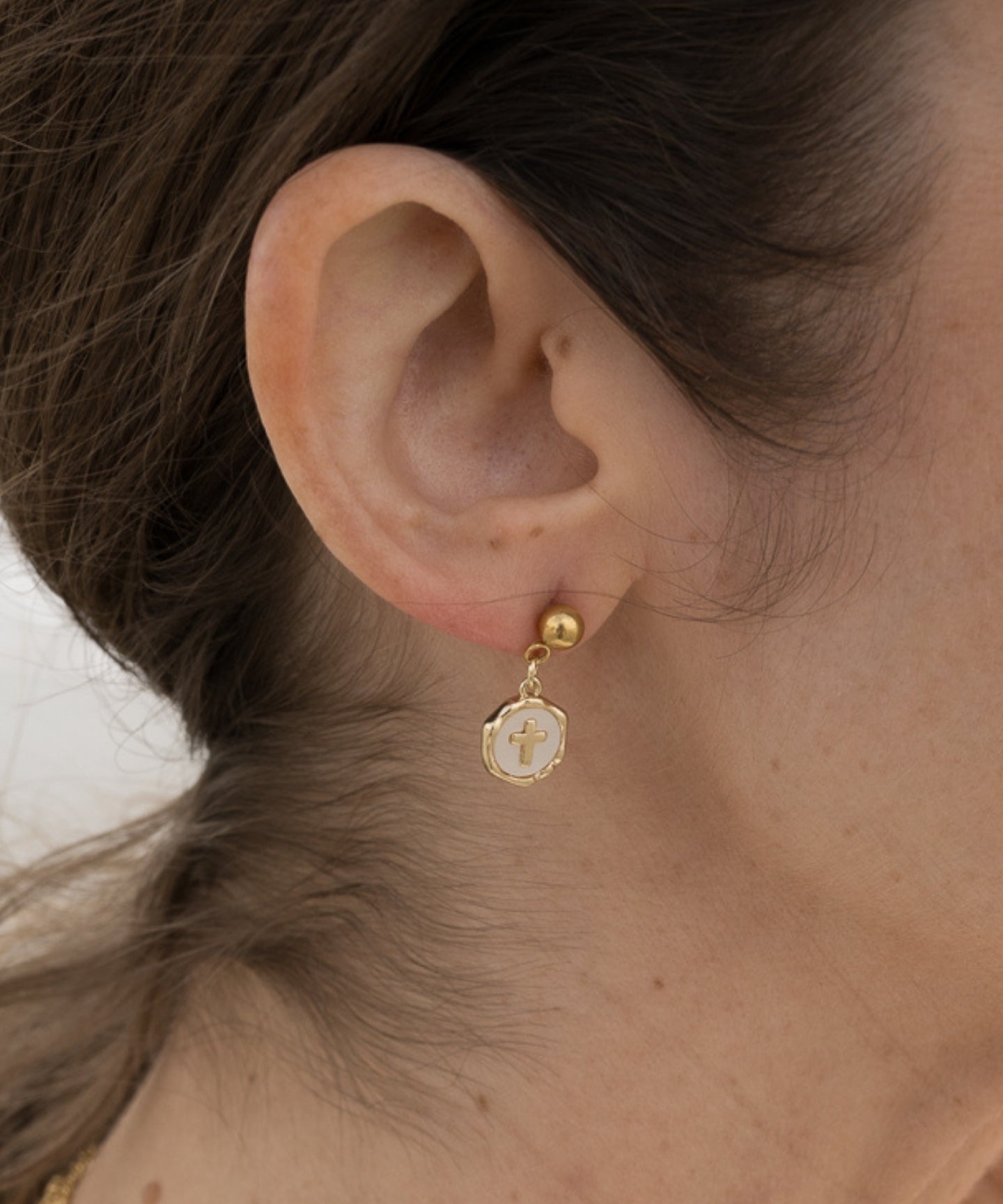 Cross Charm Earrings