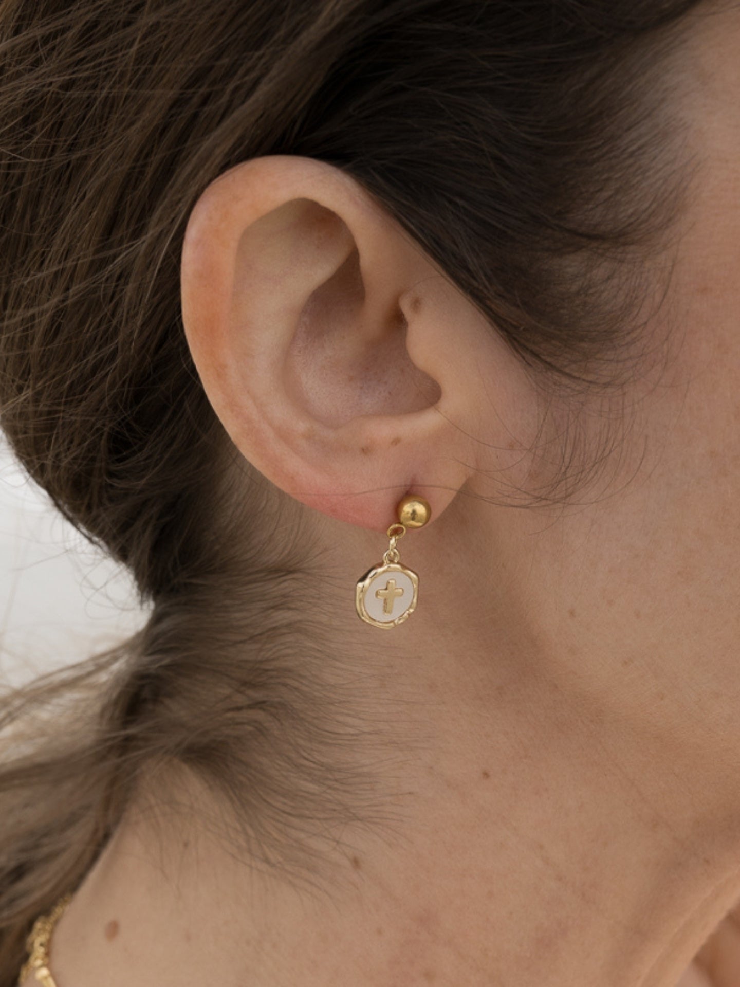 Cross Charm Earrings