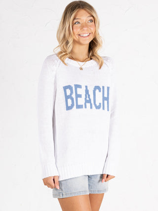 Beach Crewneck Sweater Blue