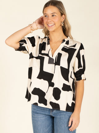 Short Sleeve Print Top