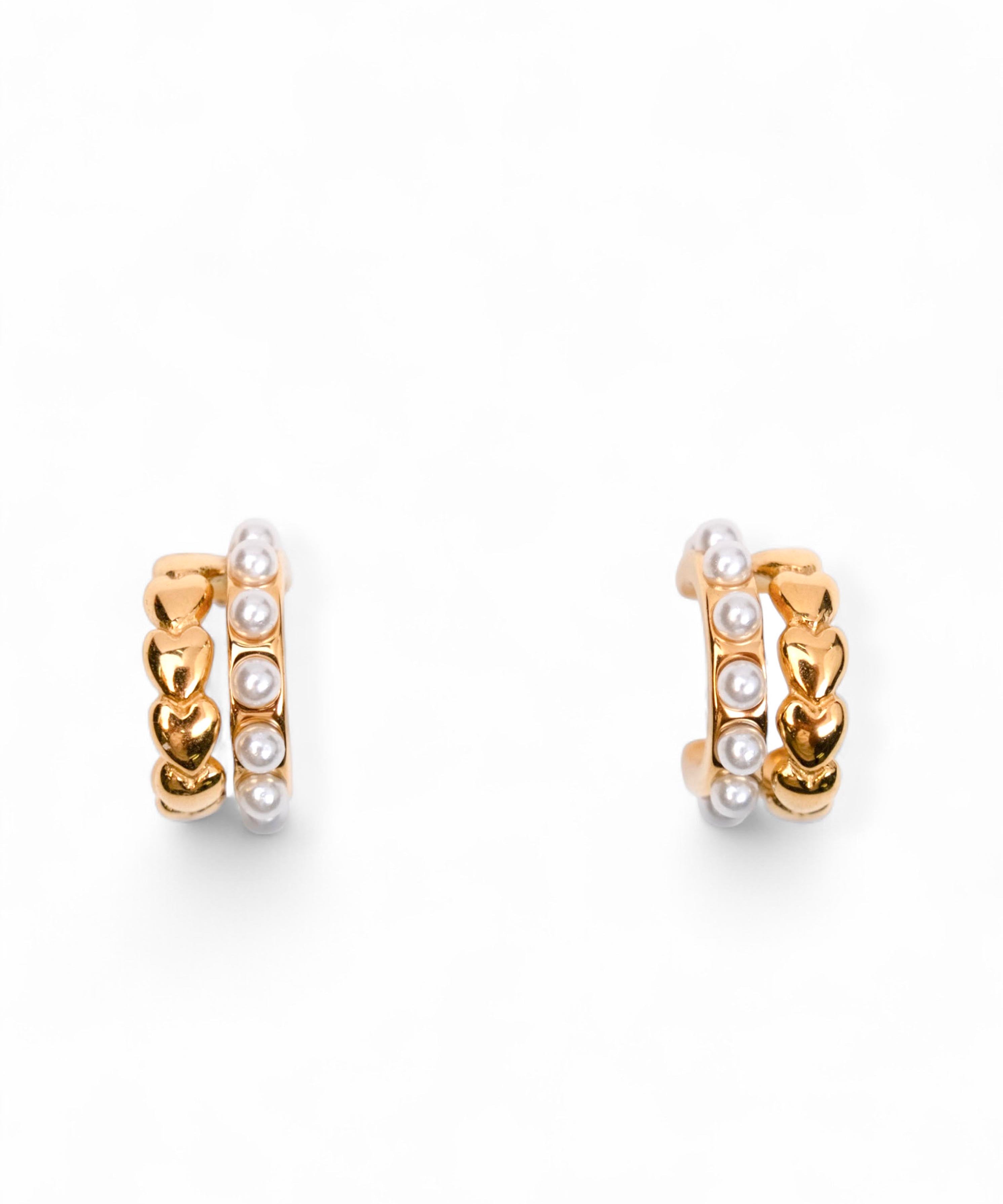 My Sister's Cottage | Waterproof | Pearl & Heart Earrings