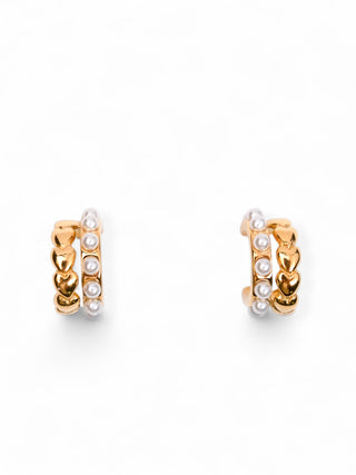 My Sister's Cottage | Waterproof | Pearl & Heart Earrings