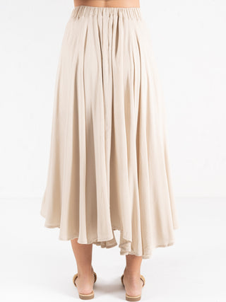 Woven Maxi Skirt Beige