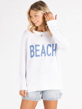 Beach Crewneck Sweater Blue